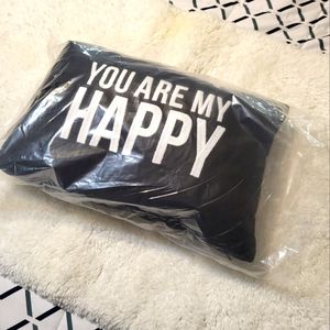 NWT Primitives by Kathy black and white embroidered pillow 10x15"   #87